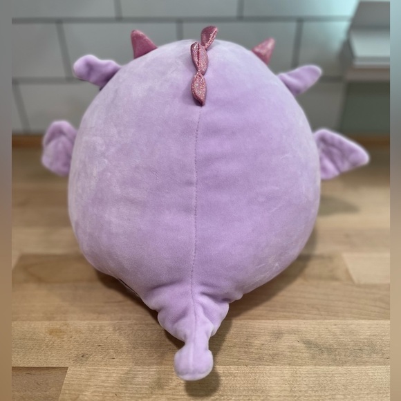 Retired Kellytoy Squishmallows 8” Dina The Purple Dragon 2021 Valentine Plush - Picture 3 of 6